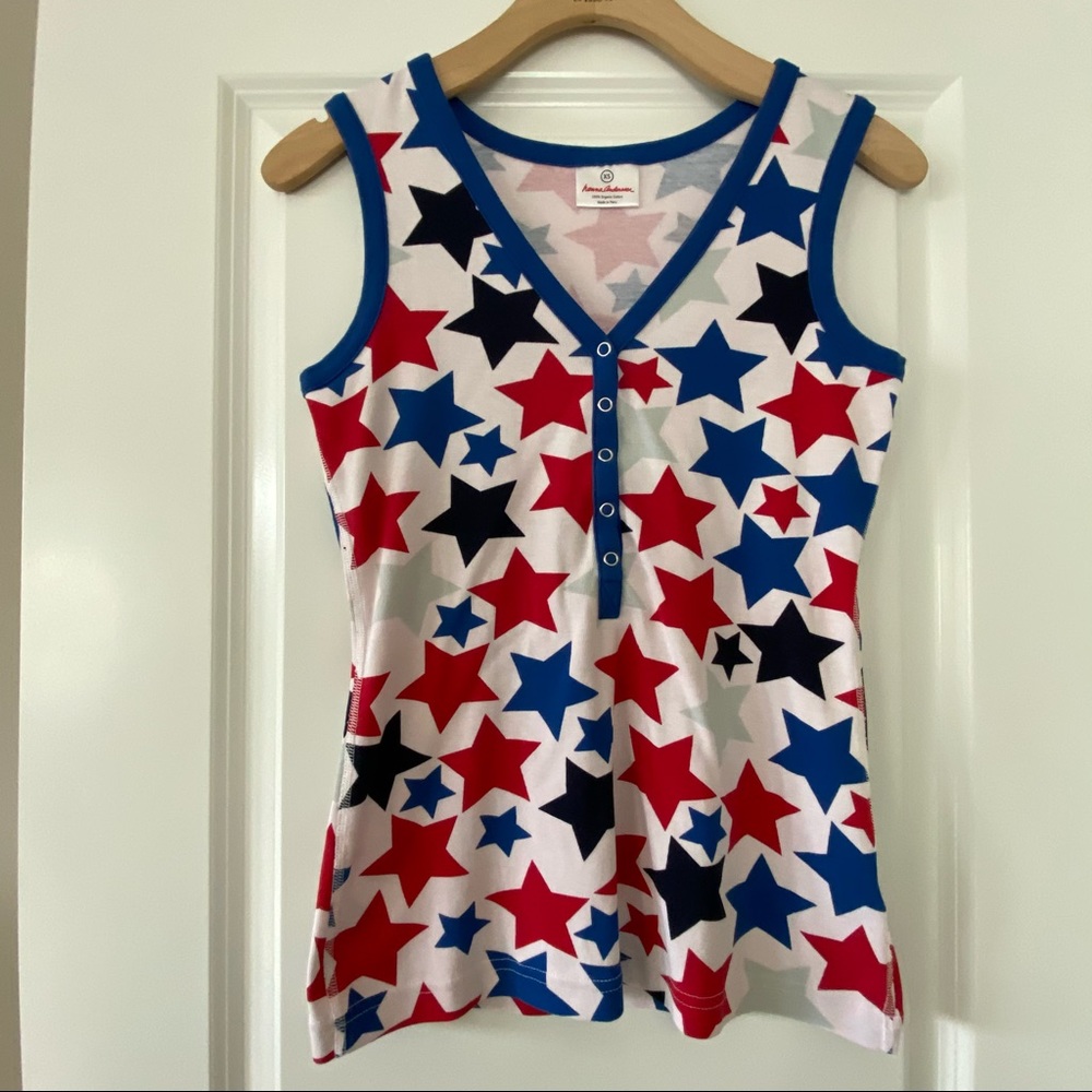 Hanna Anderson Stars Print Organic Cotton Tank Top/PJ Top  + MEASUREMENTS